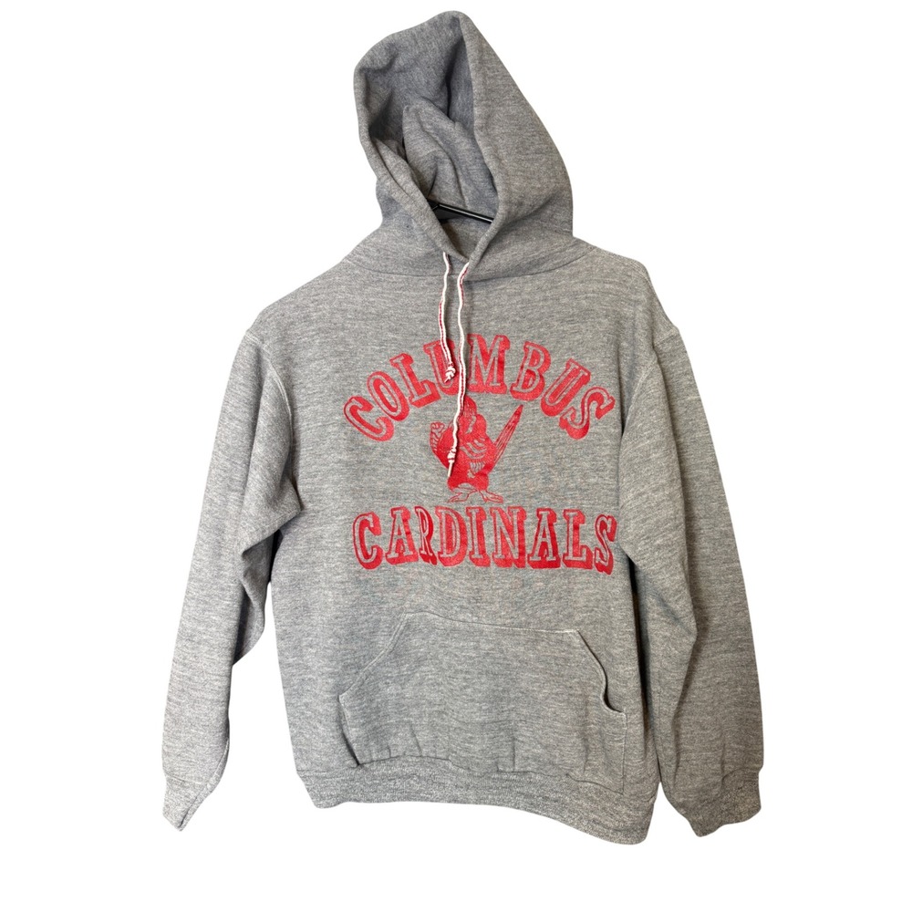70s Vintage Russell Athletic Columbus Cardinals Hoodie Grey Mens Medium 🇺🇸